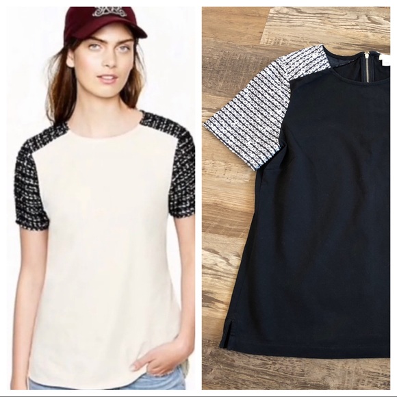 J.Crew tweed classic sleeve top S - Picture 2 of 6